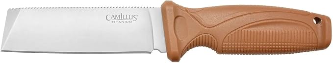 Camillus Swedge 8.75" Brown Cleaver Blade Durable Corrosion-Resistant 420 Stainless Steel Outdoor Tactical Full Tang Fixed...
