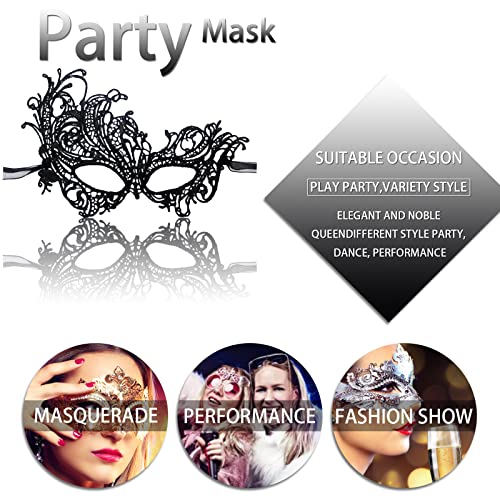 IncreDecor Couple Masquerade Lace Mask Set, Fit for Women and Men Venetian Halloween Masks, Specially for Costume, Mardi Gras