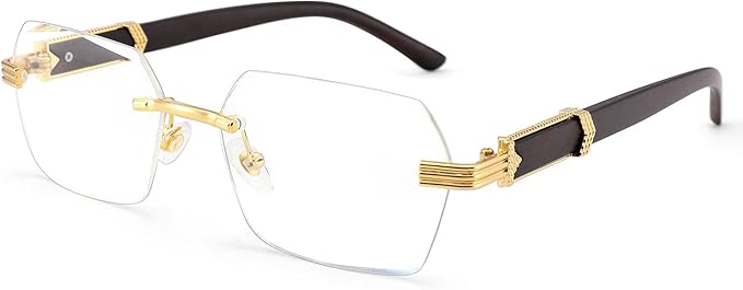 COASION Fashion Rimless Frameless Sunglasses for Women Men Y2k Retro Sun Glasses Square Tinted Glasses