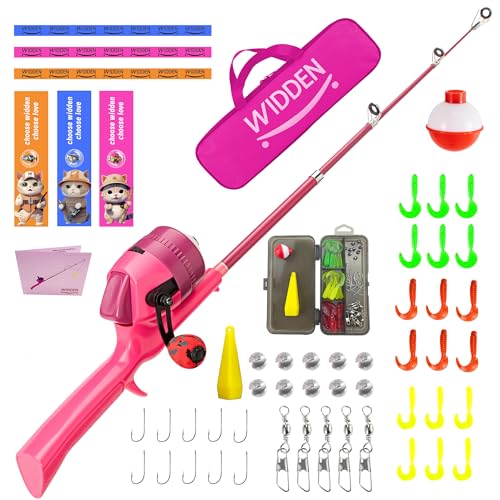 Kids Fishing Pole, Telescopic Fishing Rod, Toddler Collapsible Fishing Rod and Reel Combo with Tackle Box, Fishing Line, B...