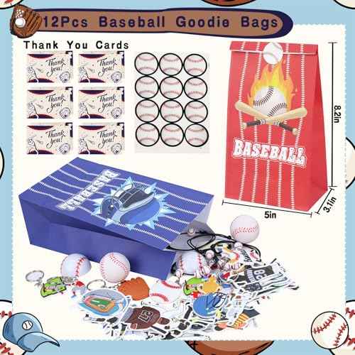 Gifts2U Baseball Party Favors Supplies, 146 Pcs Baseball Themed Goodie Bags Stuffers with Bracelets, Tattoos, Stickers, Mini Ball and Cars Toys, Gifts Bulk for Team Kids Birthday Party
