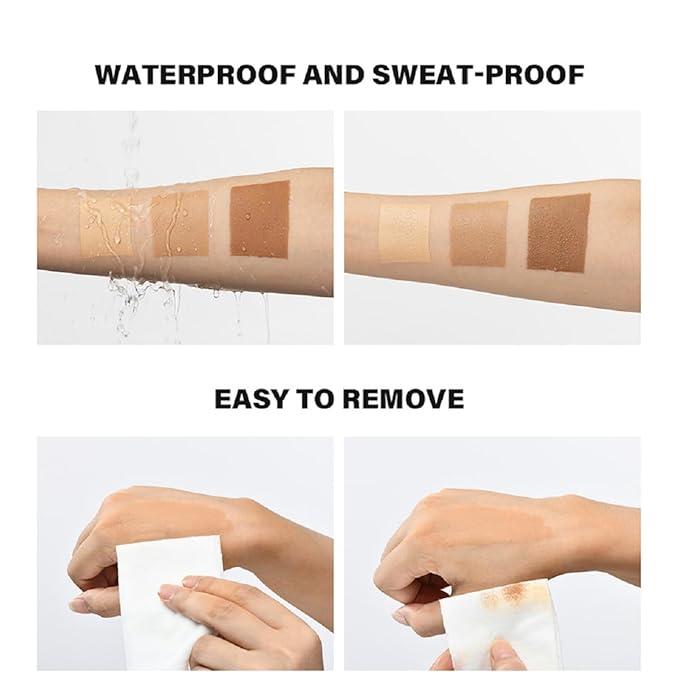 Leg Makeup Waterproof No Transfer, Flawless Looking Leg and Body Tattoos and Scar Cover up Makeup Concealer for All Skin. (2# Medium Golw)