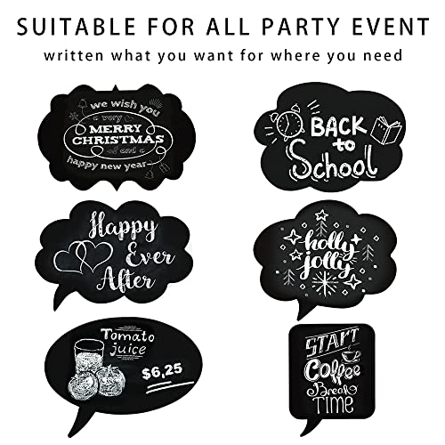 Large Blank Photo Booth Props Signs, 11pcs Large Writable Chalkboard Photo Booth Props with Chalk and Sticks, Tvorvik Blan...