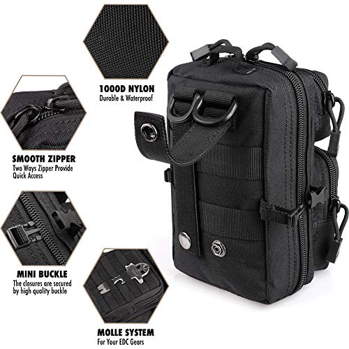 LIVANS Tactical Molle Utility Pouch, EDC Tool Pouch Tactical Phone Pouches Mini Waist Pouches Medical EDC IFAK Pack Mini D...