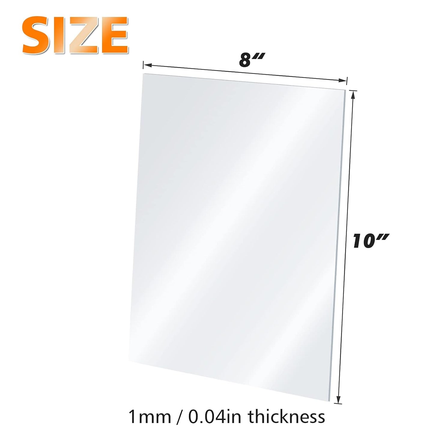 Egofine Plexiglass Sheets Acrylic Sheets 4 Pack of 8x10’’ 0.04 Thick Clear Plastic Cast Transparent Plexi Glass for Crafting Projects, Replacement Picture Frame Glass, DIY Display, Easy to Cut