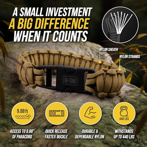 M-Tac Paracord Bracelet – Tactical Survival Wristband with Fastex Buckle – 7-Strand Cord for Hiking, Camping, Emergency Use