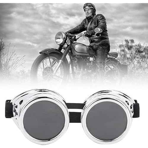 Halloween Yellow Beanie with Vintage Steampunk Goggles Knit Yellow Hat Punk Sunglasses Cosplay Set for Women Men
