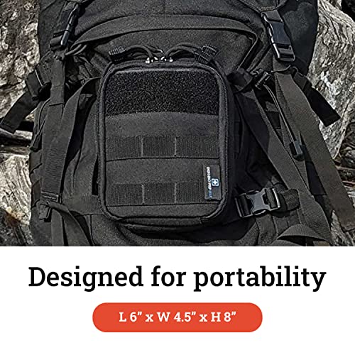 EPG Tactical EDC Organizer, Molle Utility Pouch - First Aid Black Backpack Organizer, Small, Modular Survival Bag