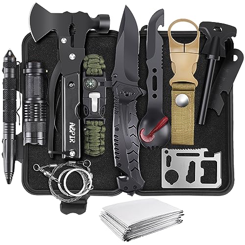 Gifts for Men Christmas Dad Husband Boyfriend Him, Survival Kits, 14 in 1 Survival Gear Camping Essentials Cool Gadgets fo...