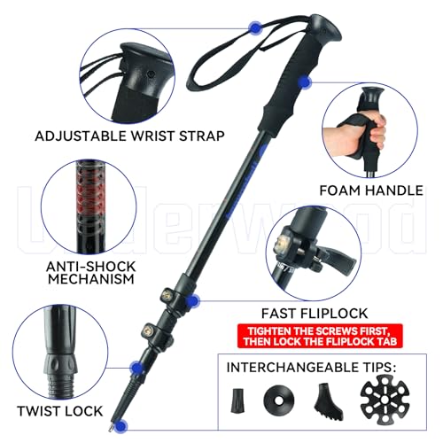 1-Person Ultralight Trekking Pole Tent & Collapsible Aluminum Hiking Poles by Underwood Aggregator