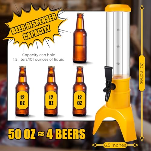 Domensi 6 Pcs Drink Tower Dispenser Mimosa Tower with Ice Tube and Bottomless Mimosa Lunch Beer Beverage Drink Tabletop Li...