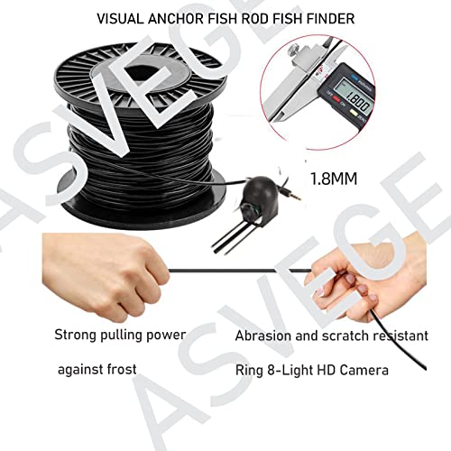 5" Underwater Fishing Camera,Portable LCD Monitor HD Fish Finder, IP67 Waterproof Camera 800 * 480 with Sun Visor,2000cd B...