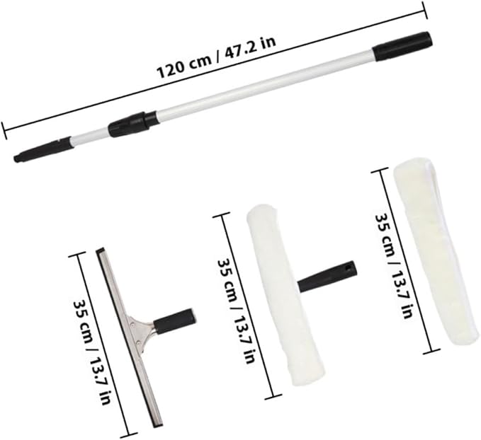 VALICLUD Telescopic Handle Window Squeegee with Extension Pole for Glass Cleaning Water Applicator and Scraper for Bathroom Kitchen Balcony and Mirror Stain Removal