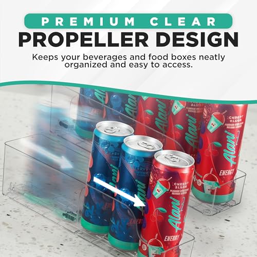 Automatic Soda Can Organizer - 2-Pack - Soda Can Dispenser for Refrigerator - Automatic Drink Holder for Fridge - Organizi...