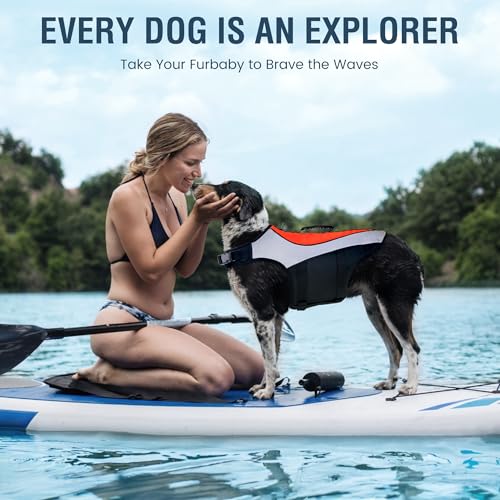 Dog Life Jackets for Large Breeds – Reflective Dog Life Vests for Swimming and Boating, Buoyancy Aid with Rescue Handle, A...