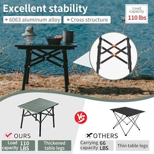 Naturehike Portable Camping Table, Aluminium Folding Table, Ultralight Camp Table Small Table for Camping Hiking Backpacki...