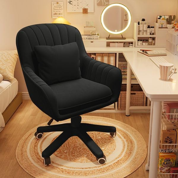 XUEGW Home Office Chair Computer Chair with Mid-Back Upholstered Modern Tufted Computer Task Chair Swivel Height Adjustabl...