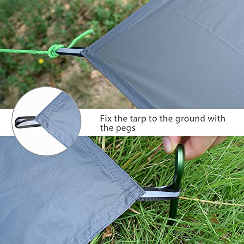 GEERTOP Portable Waterproof Tent Footprints Lightweight Camping Tent Ground Sheet Mat Sunshade Shelter for Outdoor Backpac...