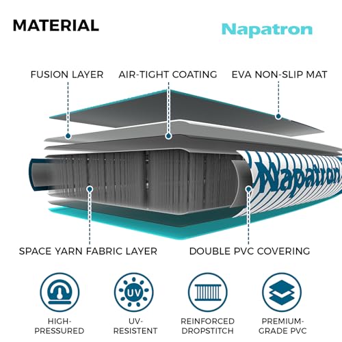 Napatron Inflatable Paddle Board, 10'6" Ultra Lightweight SUP with Adjustable Paddle, Anti-Slip Deck,Coiled Leash & Carry ...