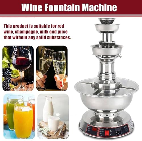 3.5l Capacity Beverage Dispenser,Cascading Fondue Chocolate Fountain Machine,Stainless Steel Beverage Warmer Dispenser,0-1...