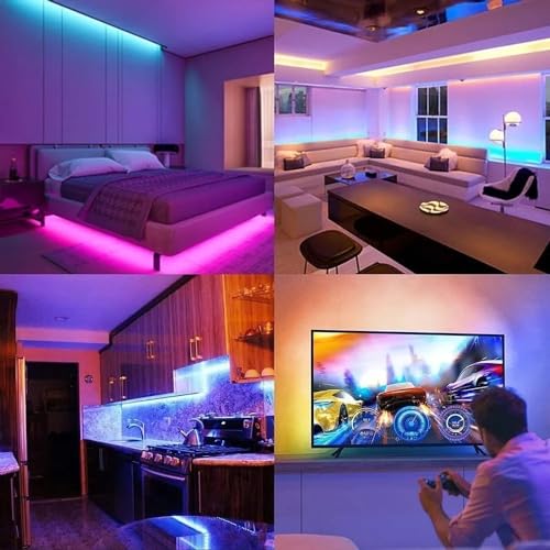DAYBETTER LED Strip Lights 130ft Lights Strip for Bedroom, Desk, Indoor Room Bedroom Brithday Gifts RGB Decor with Remote ...