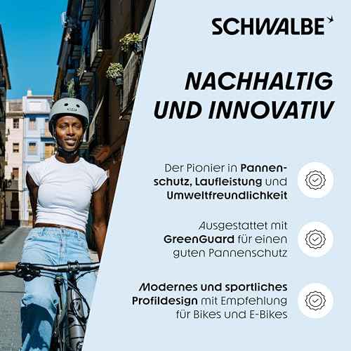 Schwalbe Green Marathon Tire - 26 x 1.50, Clincher, Wire, Black/Reflective, Performance Line, GreenGuard, TwinSkin,