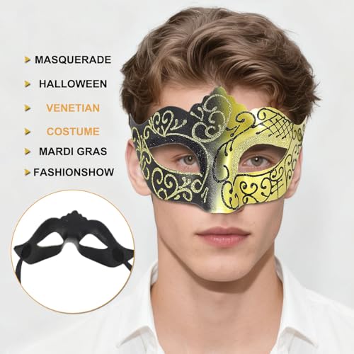 Ralleyfun Masquerade Mask for Women Men Couple Masks for Ventian Halloween Carnival Mardi Gras Party Supply