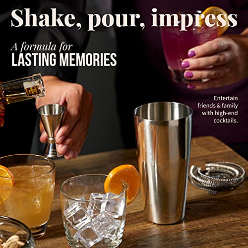 Mixology & Craft Bartender Kit - 13 Piece Set Including Stainless Steel Cocktail Making with Bar Stand & Boston Shaker, Pe...