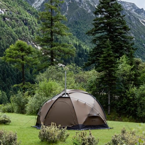 Camping Hot Tent Dome Tent Freestanding Wood Stove Tent, POMOLY Dome X6 4 Season Tent for 2-4 Person Backpacking, Hiking, ...