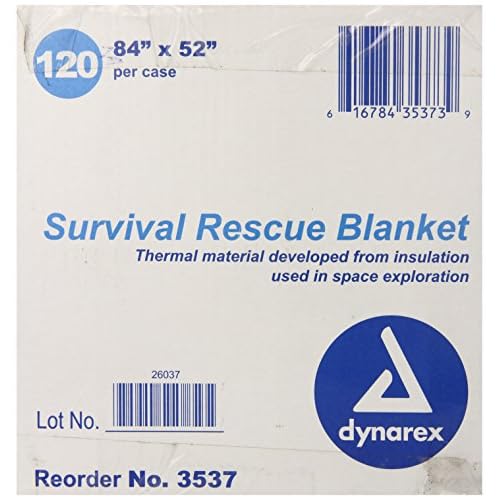 Dynarex Survival Rescue Blanket, 120 Count, 84 Inch x 52 Inch
