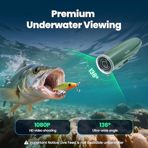 Fishing CamX Fishing Camera/Finder/CanFish, HD 1080P &136°Ultra-Wide-Angle,656FT ROV Waterproof/Motion Sensing/Segmented I...