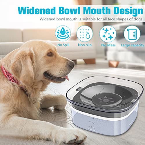 UPSKY 70oz Dog Water Bowl 2L No Spill Dog Bowls Large Capacity Spill Proof Slow Water Feeder, No Splash Pet Water Dispense...