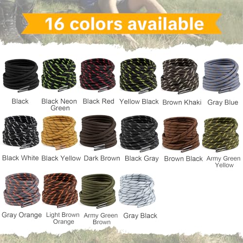 Puzeam 2 Pairs Work Boots Shoe Laces 4.5mm Heavy Duty Hiking Shoelaces for Men & Women