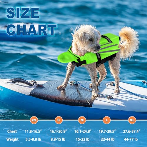 Petglad Wings Dog Life Jacket Adjustable Dog Life Vest with Chin Float Reflective Stripes and Rescue Handles, High Buoyanc...