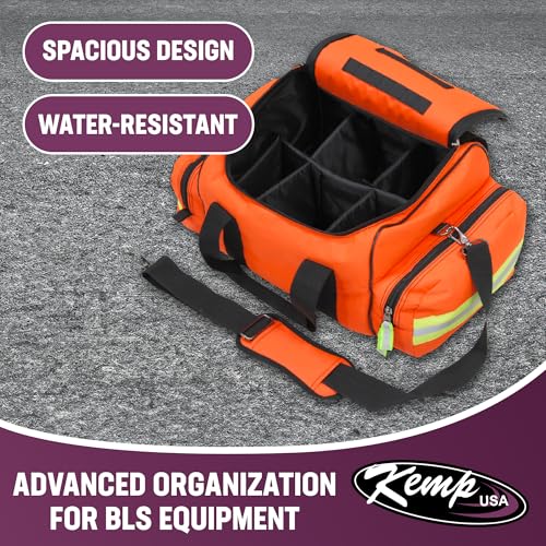 Kemp USA Maxi Trauma Bag - Large First Aid Kit for EMT First Responders - Water Resistant 600D Nylon - Buckle Closure with...