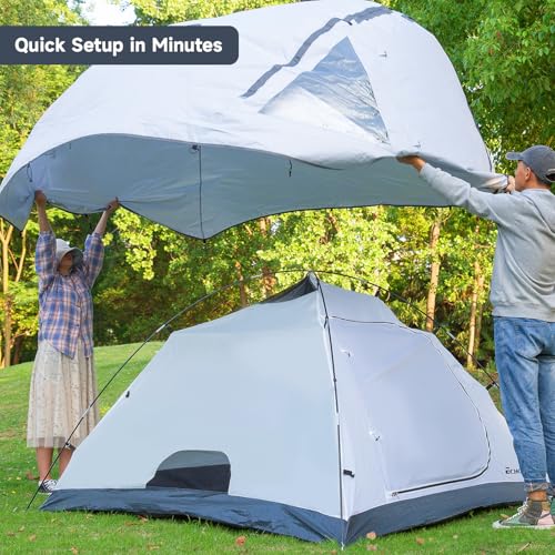 EchoSmile Camping Tent for 2-3 Person, Waterproof Dome Tent with Vestibule, Ultralight Easy Setup for Outdoor Camping, 3 S...
