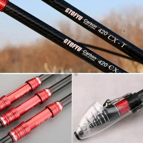 GTOFYU Telescopic Fishing Rod, Carbon Fiber Travel Surf Rod, Spinning Power Lure 2-9Oz, 20-50LB，Medium-Heavy Throwing Surf...