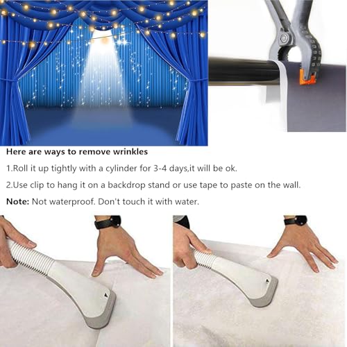 6x4ft Blue Theater Stage Spotlights Backdrop for Business Event Prom Talent Show Anniversary Party Photography Background