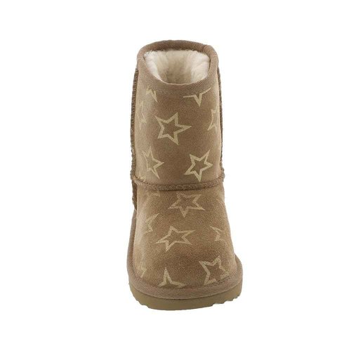 UGG Kids T Classic II Stars Fashion Boot, Chestnut/Gold Iridescent, 6 US Unisex Toddler