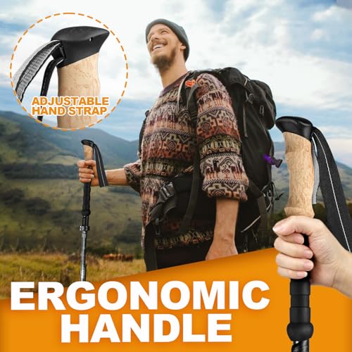 COVACURE Hiking Poles - Aluminum Alloy 7075 Trekking Poles Collapsible with Telescopic,Lightweight & Foldable Collapsible ...