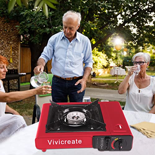 Vivicreate 8500 BTU Portable Butane Gas Stove for Camping Cooking Outdoor, Lightweight Portable Stove Burner with Auto Ign...