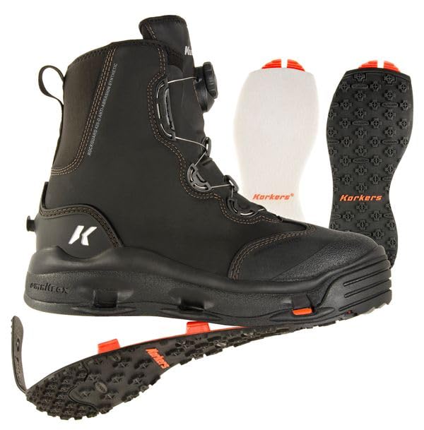 Korkers Devil's Canyon Wading Boots - Athletic and Glove-like Fit - Includes Interchangeable Felt and Kling-On Soles