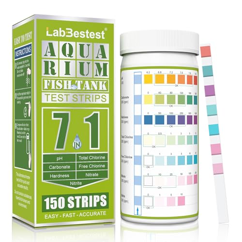 LabBestest Aquarium Test Strips - Aquarium Water Test Kit - 150 Fish Tank Testing Strips for Freshwater - Pond Water Teste...