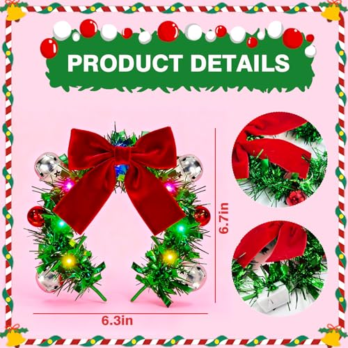 Asekonc Light Up Christmas Ball Headband for Halloween Merry Xmas Party Favor Winter Birthday Party Gifts Headband