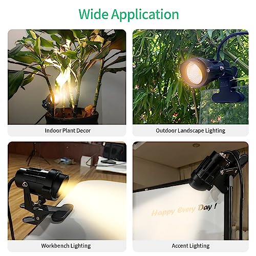 AKTSNYMPH LED Clamp Spot Lights,Indoor/Outdoor Plants Decor Accent Lighting,Clip on Lights Daylight White Uplights with 9....