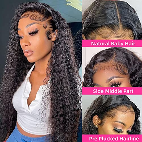 3 Bundles with Closure Human Hair (14 16 18+12 Closure) Deep Wave Bundles with Closure 100% Unprocessed Brazilian Virgin Remy Hair 4x4 Lace Closure with Baby Hair Free Part Pre Plucked for Black Women