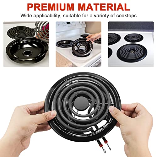 W10290350 W10290353 Black Porcelain Burner Drip Pans By AMI PARTS - Replacement for Whirl-pool Electric Range Cooktop - In...
