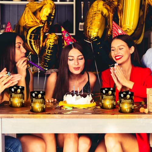 Kittmip 10 Pcs Happy Birthday Centerpieces for Tables Birthday Lantern Boxes with Tea Lights Candles Centerpieces for Tabl...