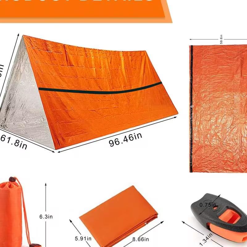 SunHalo Gear Emergency Survival Tent Shelter, 1 or 2 Person Emergency Tent with Emergency Whistle Emergency Shelter,Life T...