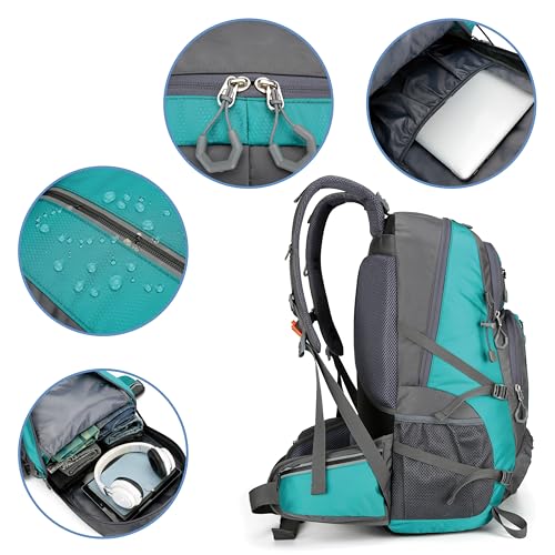 JYUNXIY Hiking Backpack for Men and Women,Waterproof Travel Bag,Reflective,Sport Outdoor,Lightweight,Camping,Shoe Compartm...